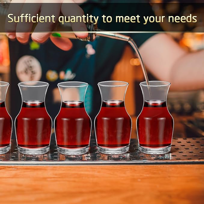 Remagr 36 Pack Single Serving Wine Carafe Glass Small Mini Carafe Individual Wine Refill Decanter for Dinner Parties Tastings Bars Restaurants (6.5 oz)