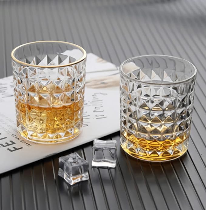 Whiskey Decanter Set,800ML Elegant Liquor Carafe with Ornate Glass Stopper and 2 Matching Whisky Tumblers–Whisky,Scotch, Liquor, Wine, Bourbon, Gin, Rum, Tequila, Vodka and Brandy (Rural Style)
