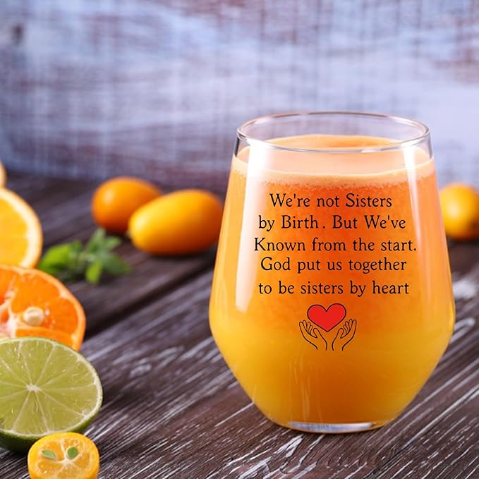 Friend Gifts,We Never Walk Alone,Friendship Gift,Birthday,Christmas Big Sister Gifts for Girls Women Sister in Law Wine Glass
