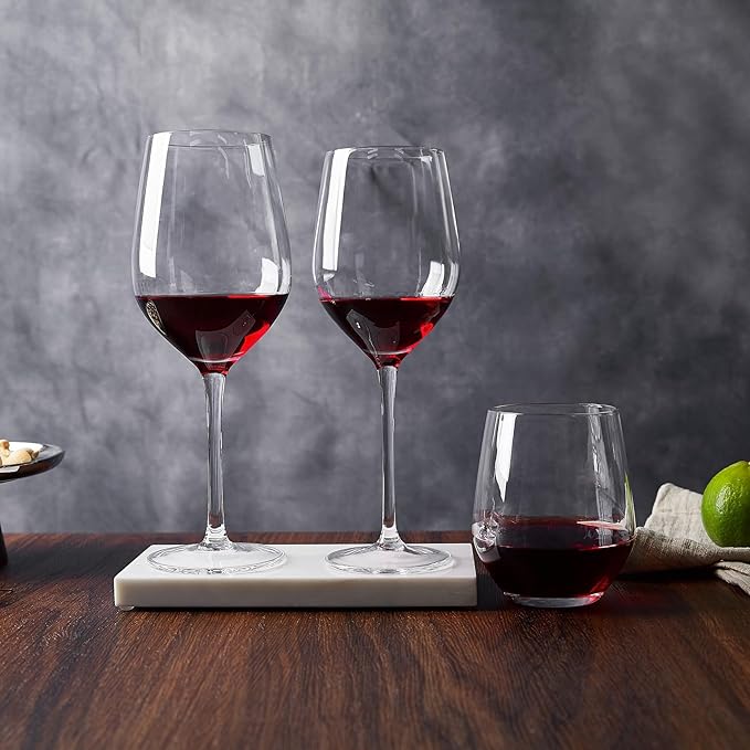 Royalrose Premium Delight Vintage Wine Glasses Set of 4, 15 oz Goblets Glasses for Wine, Cocktails, Sparkling Water, Elegant Drinkware for Entertaining or Daily Use (Red Wine Glasses)