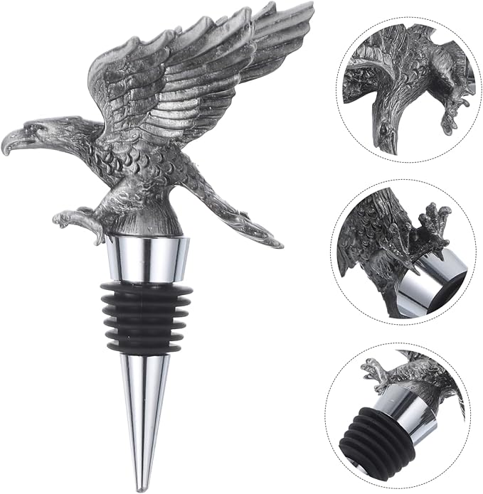 Eagle Wine Bottle Stopper Reusable Zinc Alloy Wine Sealer for Parties and Events Decorative Eagle Design