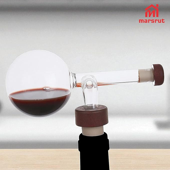 Aireador De Vino, Wine Aerator Decanter Decantador, Quick Wine Pourer, Clear Transparent Glass Style, Accessories for Bottle Whisky for Birthday Home Gatherings Fathers Gifts, No Drip