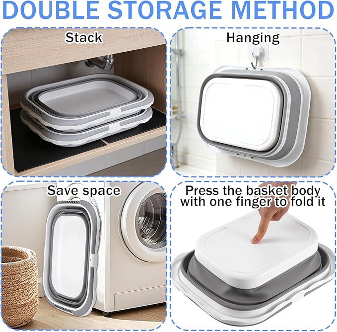 2 Pack Ice Buckets for Parties, Foldable Beverage Tub, Collapsible Ice Bucket for Wine Beer Champagne, Large Beer Ice Buckets Drink Cooler, Space Saving Ice Storage Tub Ice Cube Bin (8.5L*2)