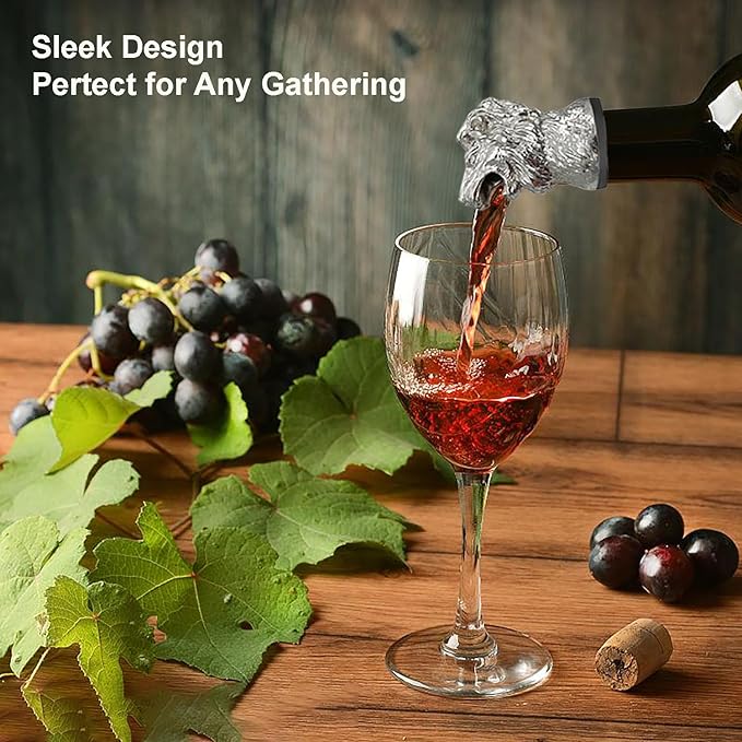 Lion Head Wine Aerator Pourer Spout,White Wine Accessories Aeration Work with Wine Opener for Beginner Enthusiast,Liquor Bottle Pourers Wine Decanter