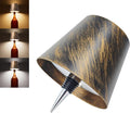 Wireless Bottle Lamp, Wireless Bottle Lamp Shade with 3 Color Temperature, Rechargeable Stepless Dimming LED Wine Bottle Lights for Any Bottle, Desk Lamp for Bedroom Restaurant Bar - Bronze