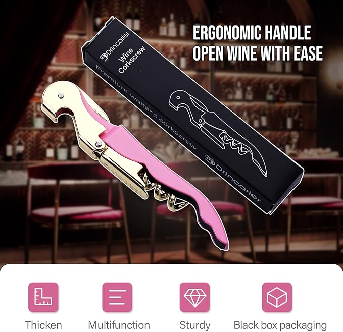 Professional Waiter Corkscrew Wine openers,Heavy Duty stainless steel Wine Key for Restaurant Waiters,Classic All-in-one Corkscrew, Bottle Opener and Foil Cutter