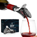 IOV Wine Pour Spout, Upgraded Sealing Liquor Bottle Pourers, Auto Flip Olive Oil Dispenser Spout, Pourer with Dust Caps for Alcohol, Vinegar and Syrup, No-Drip Wine accessories, Black