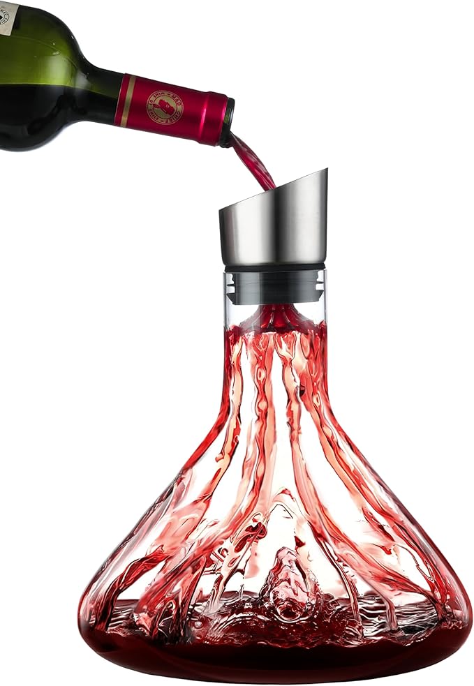 Wine Decanter, Wine Carafe, Red Wine Decanter,100% Lead-free Crystal Glass, Wine Hand-held Aerator, Wine Gift, Wine Accessories