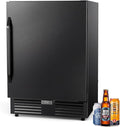 24 Inch Beverage Refrigerator–210 Can Large Capacity Beverage Fridge with French Door, Built-in or Freestanding Under Counter Outdoor Beverage Cooler with Reversible Door, Black