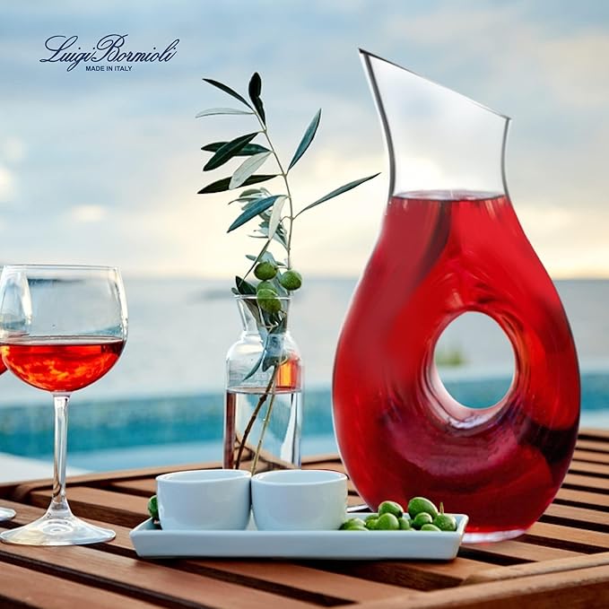 Luigi Bormioli Crescendo Carafe – 48 Oz Glass Decanter for Red, White & Rosé Wines, Serving Vessel with Generous Capacity – Ideal for Dinner Parties & Daily Use – Clear Crystal Glass
