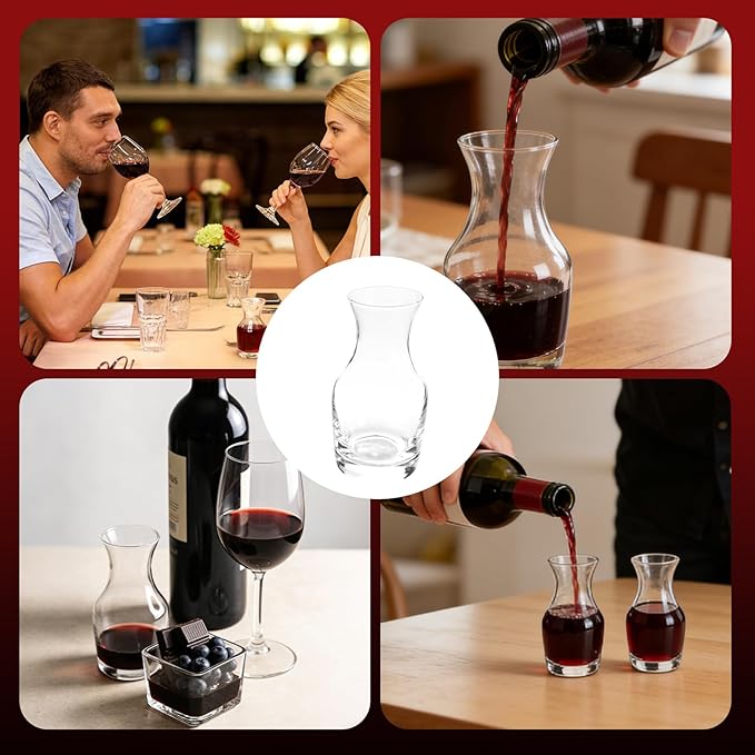 12PCS Mini Wine Carafe Set 6oz Individual Serving Wine Decanter Small Wine Carafe for Restaurants Catering Events and Home Parties Professional Glass Juice and Wine Carafes