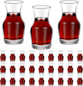 Remagr 30 Pack Single Serving Wine Carafe Glass Small Mini Carafe Individual Wine Refill Decanter for Dinner Parties Tastings Bars Restaurants (6.5 oz)