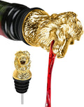Lion Head Wine Aerator Pourer Spout, Olive Oil Liquor Bottle Decanter, Gold Plated Creative Gifts for Alcohol Spirits Whiskey