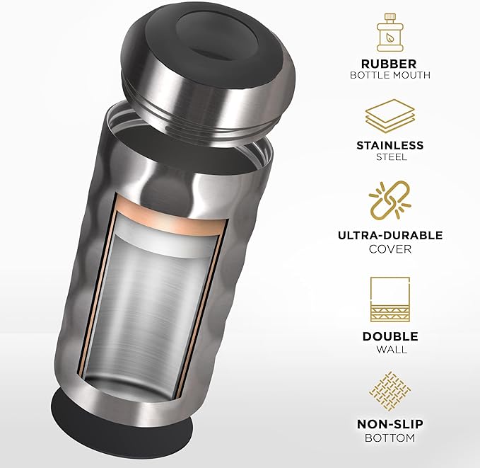 Premium Wine Chiller - 750ml Stainless Steel Bottle Cooler, Double-Walled & Vacuum Insulated - Keeps Wine Cold for 6+ Hours - Perfect Gift for Wine Lovers - Fits Most Champagne Bottles