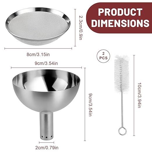 Wine Aerator Funnel with Sediment Strainer, Stainless Steel Wine Decanter with Filter, Wine Shower Funnel, Gift for Wine Lover (Silver)