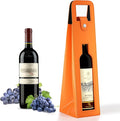 RYDDOY Wine Gift Bag, Reusable Leather Wine Tote Carrier, Single Bottle Champagne Beer Gift Bags Carrier for Birthday, Wedding, Picnic Party, Christmas festival Gifts (Orange)