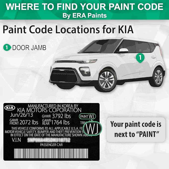ERA Paints S3W/S5W - Ruby Wine Metallic for KIA Exact Match Automotive Touch Up Paint Spray - Basic Kit