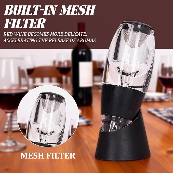 Wine Aerator Plastic Mesh Filter Transparent Design Ideal Gift Enhances Flavors Wine with Smoother Finish Wine Airarator for Wine Lovers and Sommeliers