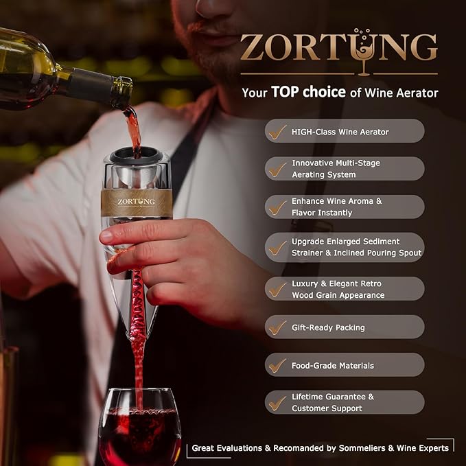Premium Wine Aerator Pourer-Birthday Gift Edition-Enhance Wine Flavor with Unique Multi-Stage Aeration System,Great Birthday Gift for Wine Lovers