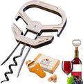 Ah So Wine Opener for Vintage Bottles, Old Wine Corkscrew with Portable Leather Case, Two Prong Cork Puller, for Wine Connoisseurs & Collectors to Uncork, Ideal Gifts for Wine Lovers (Sleek)