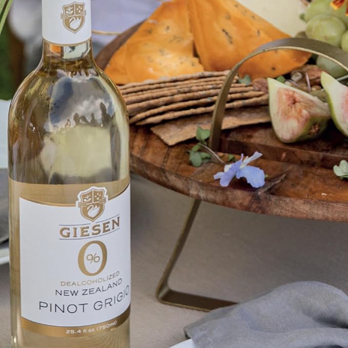 Giesen Non-Alcoholic Premium Pinot Grigio - Premium Dealcoholized White Wine Pinot Gris from New Zealand | 12 PACK