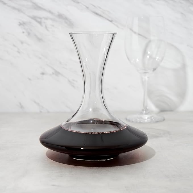 True Petite Wine Decanter, Glass Carafe, Red and White Wine, Wine Aeration, Bar Gadgets, Wine Lover Gifts, Holds 1 Standard Bottle, 28 oz