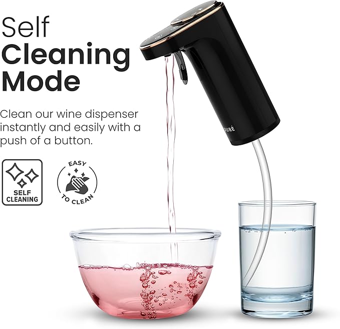 5-in-1 Electric Liquor Dispenser with Wine Aerator - Smart Drink Dispenser Whiskey Pump - Alcohol Output 1-999mL - Mothers Day Gift Essential - LED Touch Screen - Birthday Gift Men Women