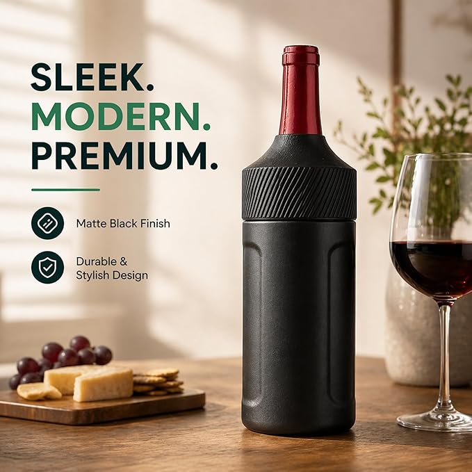 Wine Bottle Cooler Sleeve | Portable Bottle Chiller for Wine Lovers | Insulated Wine Cooler for Outdoor & Indoor Use | Wine Cooler by Vondra