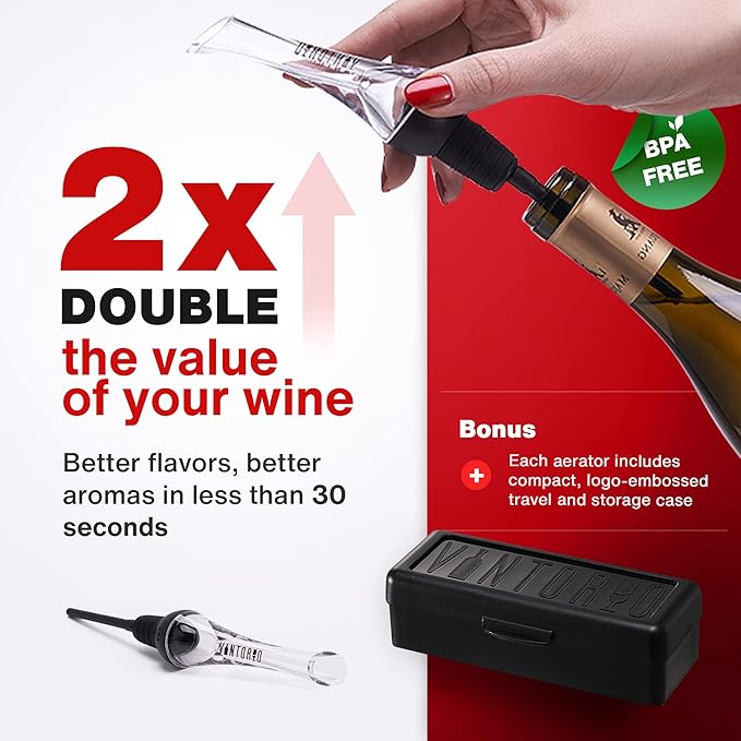 Aerator Pourer, Wine Opener, and Foil Cutter Bundle by Vintorio
