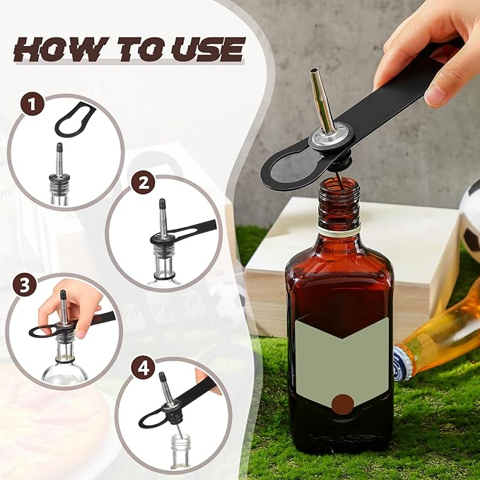 Remerry 12 Pcs Bottle Opener and Pour Spout Remover Flat Bar Key Stainless Steel Bar Speed Opener for Wine Bottle Double Ended Beer Bartenders Kitchen (Black)