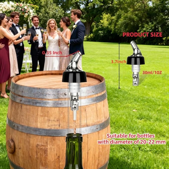 2 Pack Automatic Measured Liquor Pour Spout, Liquor Bottle Pourers, Measure Bottle Pourers for Alcohol, Quick Shot Spirit Measure Pourer Drinks Wine Cocktail Dispenser Home Bar Tools,1oz/30ml