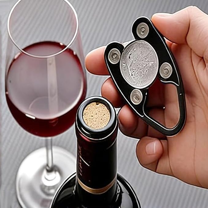 1 Wino on the Go Lovers Gift Set, 4-in-1 Wino on the Go Set, With Air Pressure Pump, Foil Cutter, Wine Pourer & Vacuum Stopper, Efficient Corkscrew Bottle Opener for Home Bar(Red)