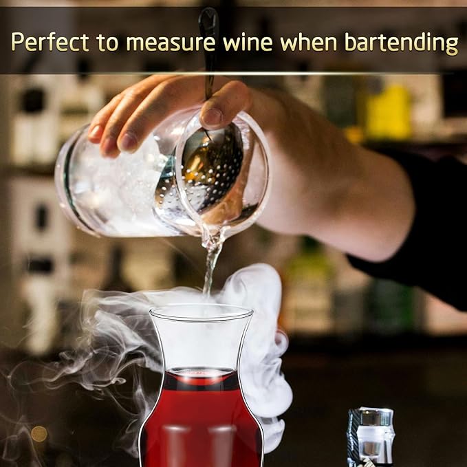 Remagr 3 Pack Single Serving Wine Carafe Glass Small Mini Carafe Individual Wine Refill Decanter for Dinner Parties Tastings Bars Restaurants (6.5 oz)