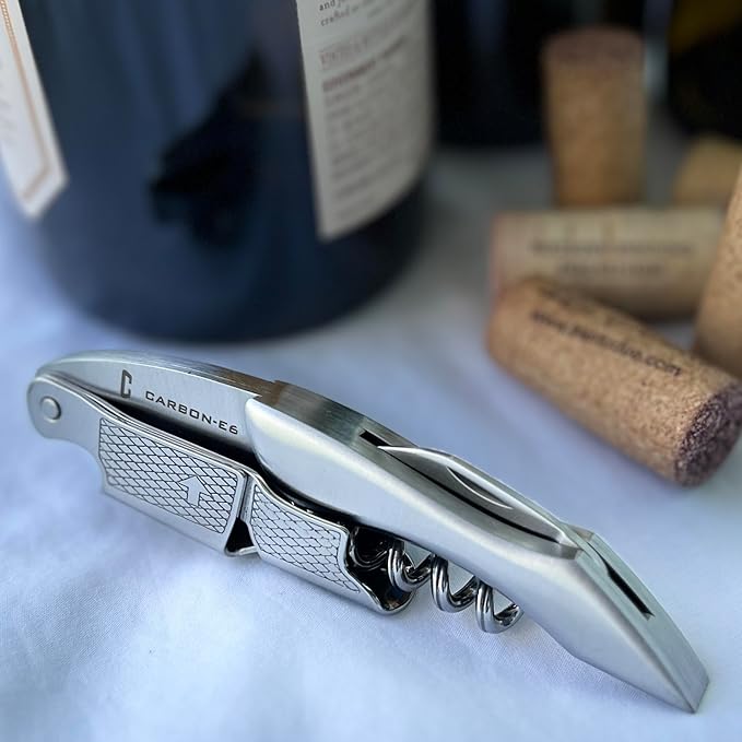[2-Pack] CARBON-E6 Premium-Grade Waiter's Corkscrew Wine Bottle Opener (The ultimate tool for bartenders, servers, sommeliers, connoisseurs, enologists, and all wine enthusiasts)