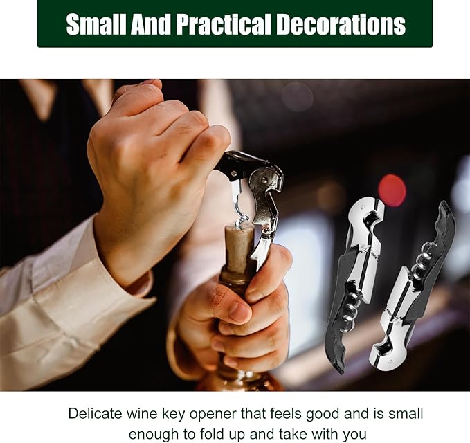 12 Pieces wine key wine opener Professional Waiter Corkscrews Stainless bottle opener Fold Serrated Foil Cutter Key for Family, Company Party,Bars,Restaurants(black)