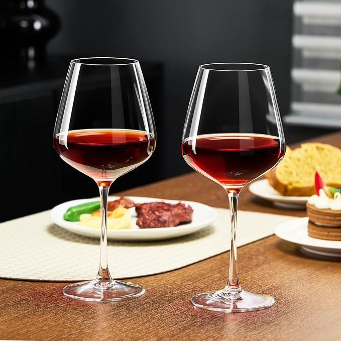 PARACITY Wine Glasses, christmas gift, Clear Glass, Long Stem Wine Glass for Red and White Wine - 10 OZ (Set of 2) (2, 20, Fluid Ounces)
