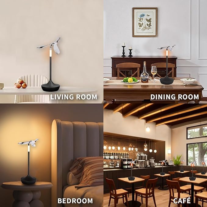 Cordless Table Lamp with Bottle Opener, Rechargeable LED with Funny Bird Corkscrew,Touch Dimmable Bedside for Restaurants and Dining Home Indoor/Outdoor，Children's gifts，Art Deco，Bar Accessories