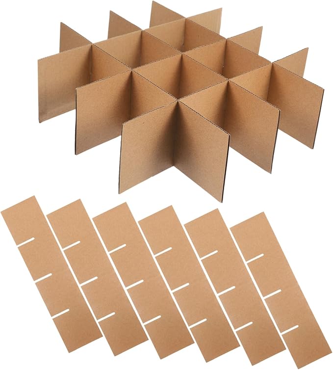 Cardboard Box Dividers for Glass Packing Protective Divider Kit for Dishes and Wine Sturdy Shock-resistant Packing for Moving and Shipping