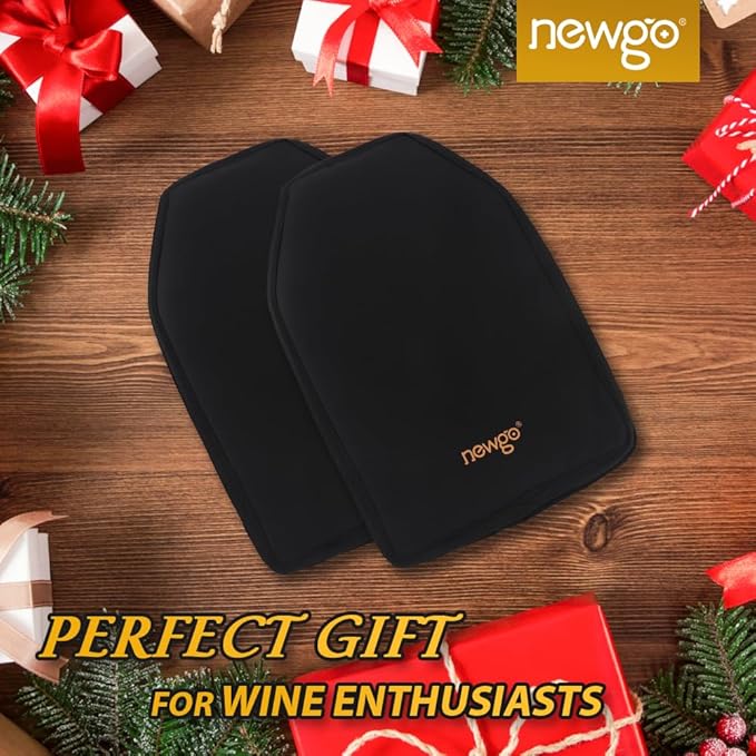 NEWGO Wine Cooler Sleeve Reusable Wine Bottle Cooler Flexible Wine Ice Pack Sleeve Keep Wine Cool and Refreshing for Standard Size Bottles for Red Wine, White Wine & Champagne - Black (Pack of 2)