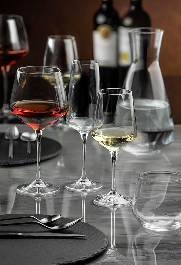 Barski Wine Glasses - Set of 2 - Stemmed Glass - for White or Red Wine - Dishwasher Safe - 13 Oz. - European Quality