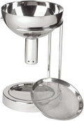 Wine Enthusiast Aerating Funnel w/Removable Screen & Stand – Premium Stainless Steel Wine Filter for Mess Free Pouring