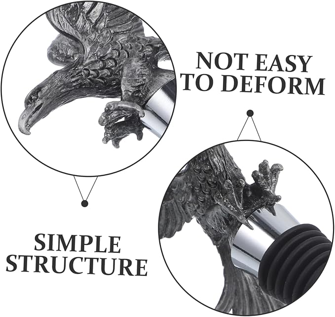 Cabilock Creative Eagle Shape Wine Bottle Stopper Zinc Alloy Sealing Plug for Wine Preservation and Decoration Easy to Use Soda Beer and Oil Bottles