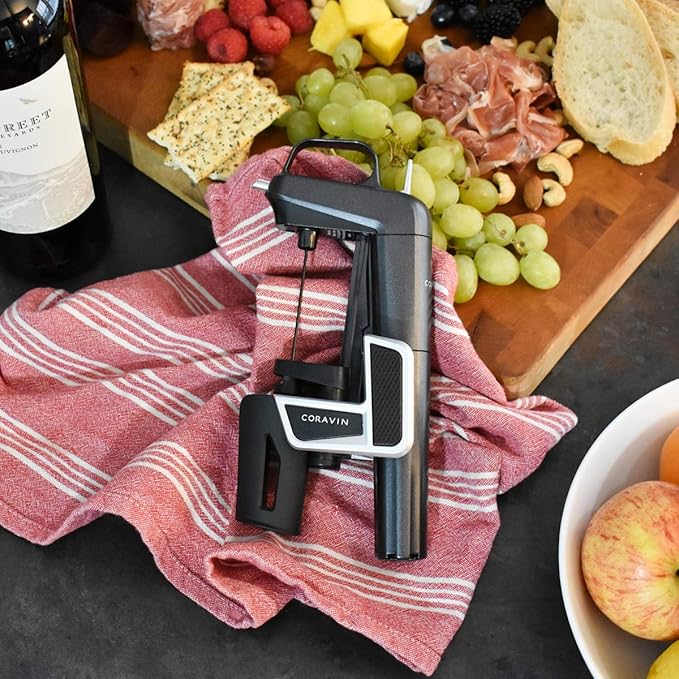 Coravin Model Two -Wine Preservation System - Bottle Opener, Needle Pourer, Aerator, and Wine Saver - Graphite - Includes 2 Argon Gas Capsules and Wine Needle
