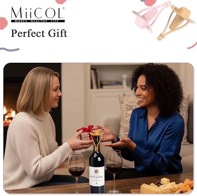 Miicol Wine Stoppers, Silicone Prosecco Stopper, Wine Bottle Stopper, Cowboy Hat Champagne Stopper, Wine Accessories, Funny Wine Lovers Gift, 2 Pack