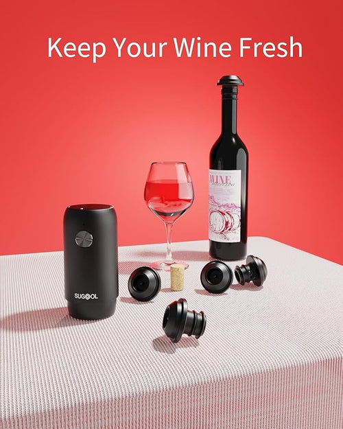 8-Pack Wine Vacuum Stoppers – Reusable Silicone Replacement Stoppers for Electric Wine Saver Pump, Keep Wine Fresh for Days (Pump Not Included)