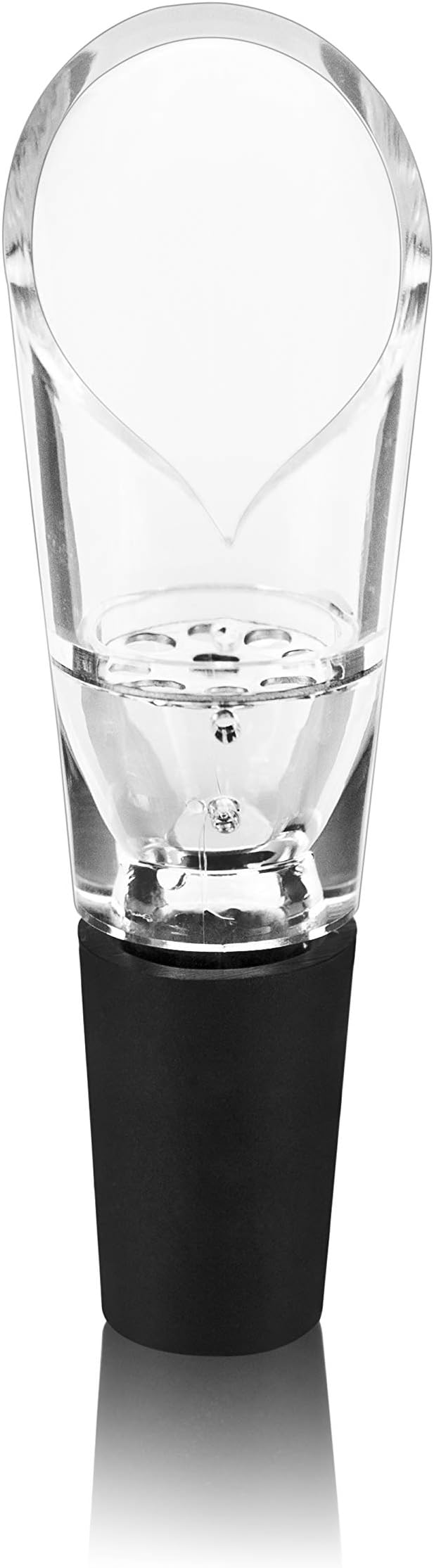 True Aerial Wine Aerator Pourer Spout for Standard Red Wine Bottles, Durable Clear Acrylic and Rubber, Drip Free Pour and Tight Seal, Gifts for Women, Kitchen & Home Bar Accessories, Set of 1
