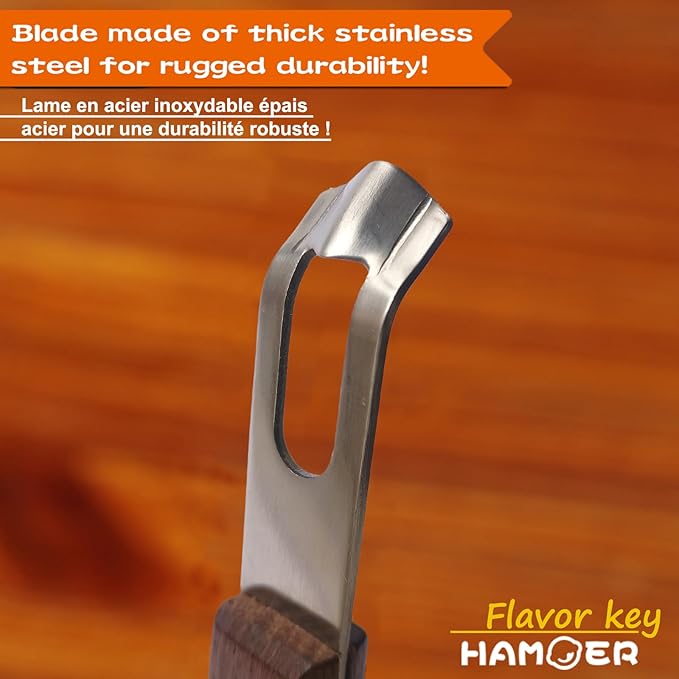 Channel Knife Zester - Fruit and Vegetable Tool for Decorating Cocktails, Desserts, and Salads Stainless Steel Tip Wooden Handle