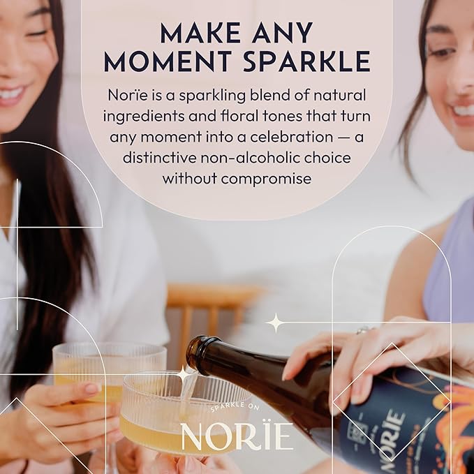 Norïe Heart of Gold – Award-Winning Non-Alcoholic Sparkling Blend | Honeysuckle, Quince & Milk Thistle Blend | Botanical Sparkling Wine Alternative – 750ml | Gluten-Free, Low Calorie