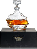 TsukiGlass Storm Japanese Crystal Whisky Decanter | 100% Ultra Clarity Lead-Free Crystal | 750ml Elegant Liquor Carafe for Whiskey, Scotch | Fathers Day Gift | Bourbon & Spirits