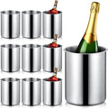Domensi 10 Pcs Wine Chiller Bucket 750 ML Champagne Bucket Stainless Steel Wine Chillers for Bottles Keeps Cold for Hours